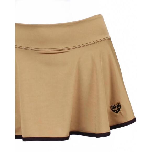 NEW LOVE LOVE TENNIS women's brushed “o” tennis skirt in soft gold - Picture 2 of 2